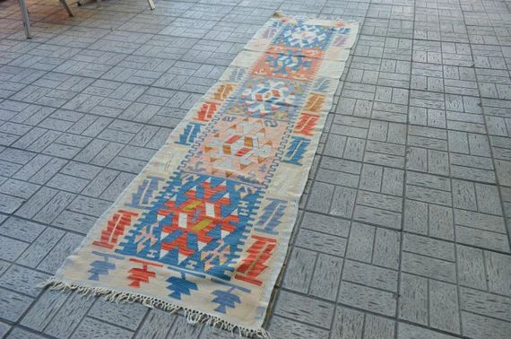 Vintage kilim rug. Kilim runner. Hallway kilim rug. Kilims. Vintage kilims. Pastel kilim. Free shipp | Etsy (US)