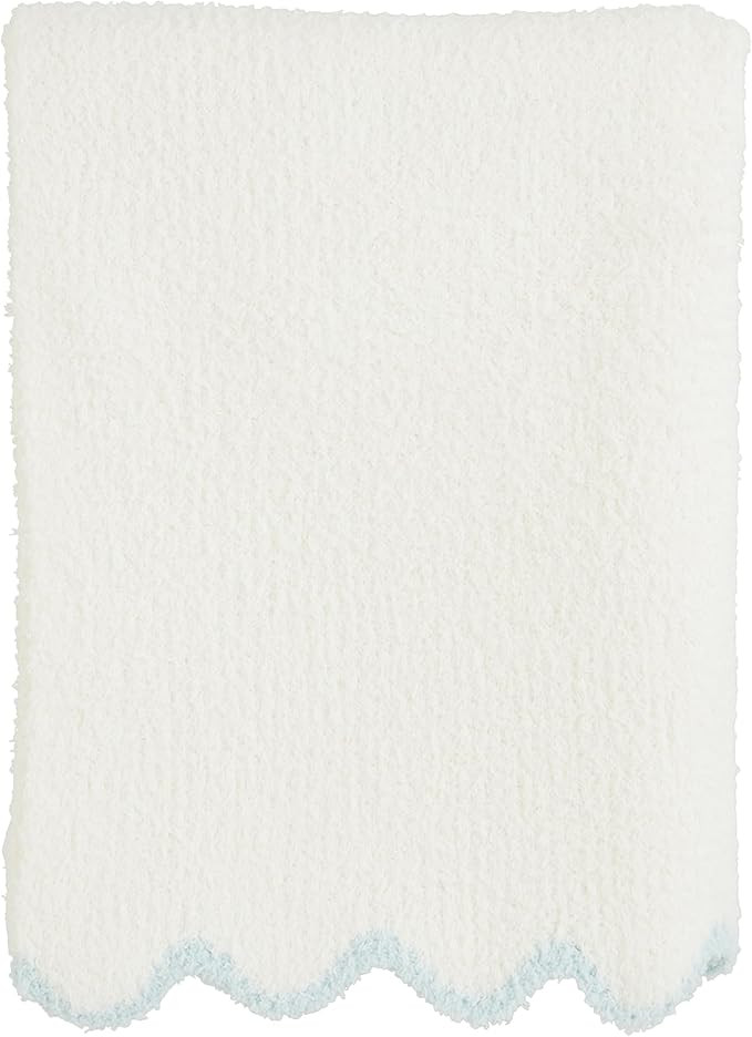 Mud Pie Kids Blue Scallop Chenille Blanket; 34" x 28" | Amazon (US)