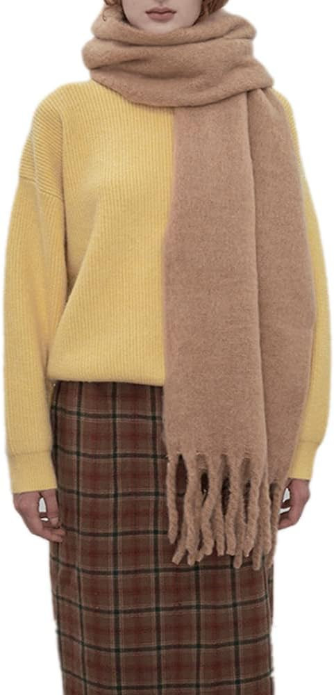 Large Chunky Scarf Oversized Fluffy Scarves Blanket Big Wool Thick Winter Warm | Amazon (US)