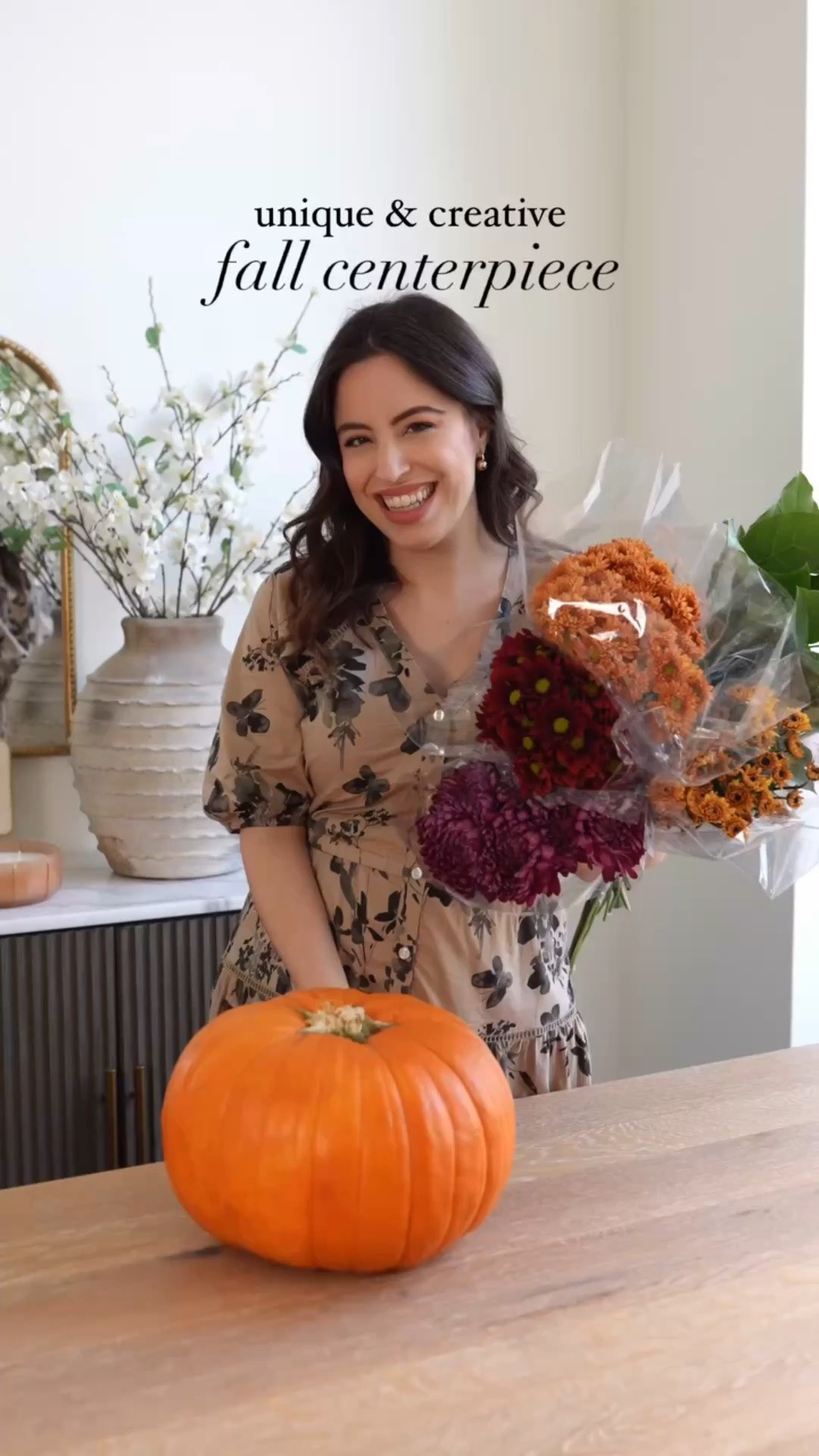 A unique and creative centerpiece idea for fall — and I am absolutely in love with how beautiful and organic this pumpkin arrangement looks! It's perfect for a fall dinner party, Thanksgiving table, or even just your kitchen island. I linked everything you need to recreate it!

fall centerpiece, floral foam, pumpkin arrangement, autumn decor, fall entertaining, Thanksgiving decor, fresh flowers, hosting idea

#LTKHome #LTKSeasonal