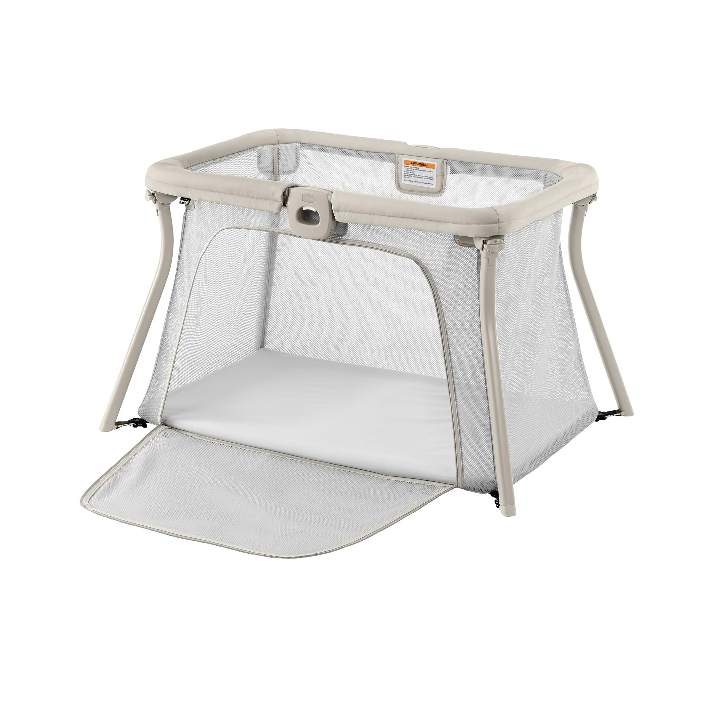 Chicco Alfa Lite Lightweight Travel Playard, Portable Playpen for Babies and Toddlers, Snap-Open/Compact Fold Design, 13 lbs., Baby Travel Essential | Dove/Beige | Amazon (US)