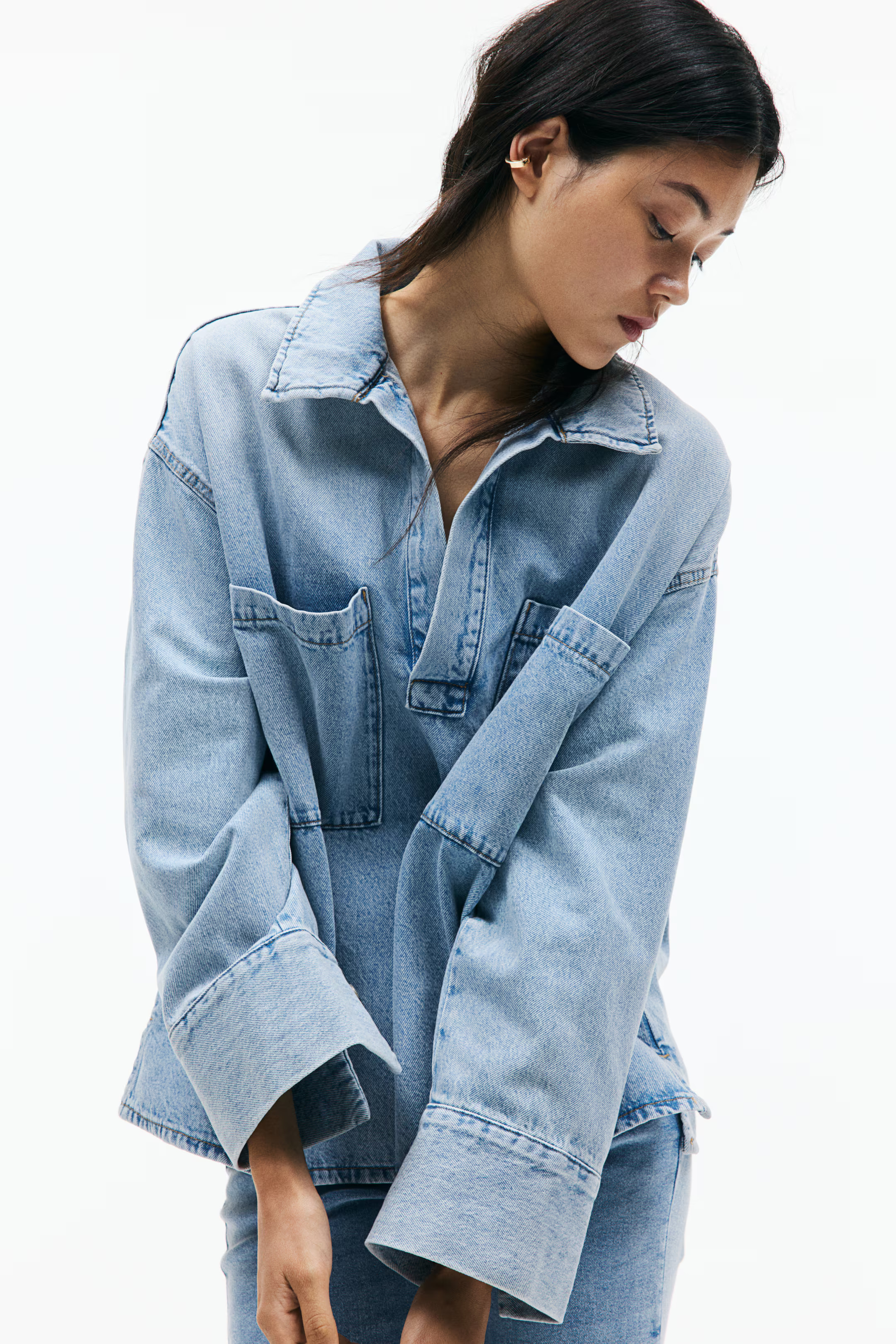 Oversized Pullover Denim Shirt | H&M (US + CA)