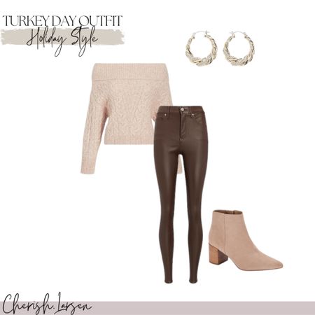 Turkey day outfit picks - Nordstrom booties and Express pants are both on sale! Off the shoulder sweater and earrings also Express! 

#LTKshoecrush #LTKsalealert #LTKHoliday