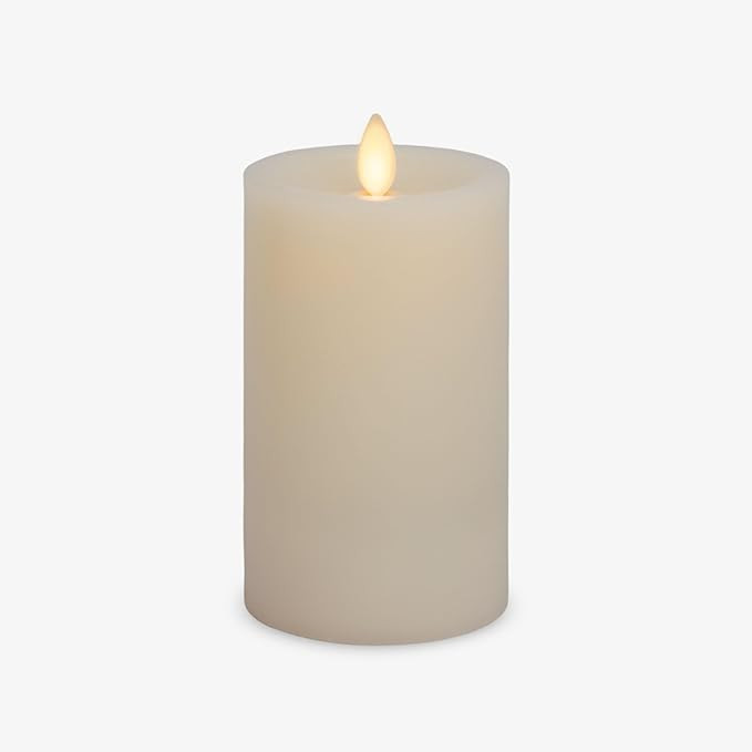 Luminara Pearl Ivory Flameless Candle Pillar, Real Wax Moving Flame LED Candle with Recessed Top,... | Amazon (US)
