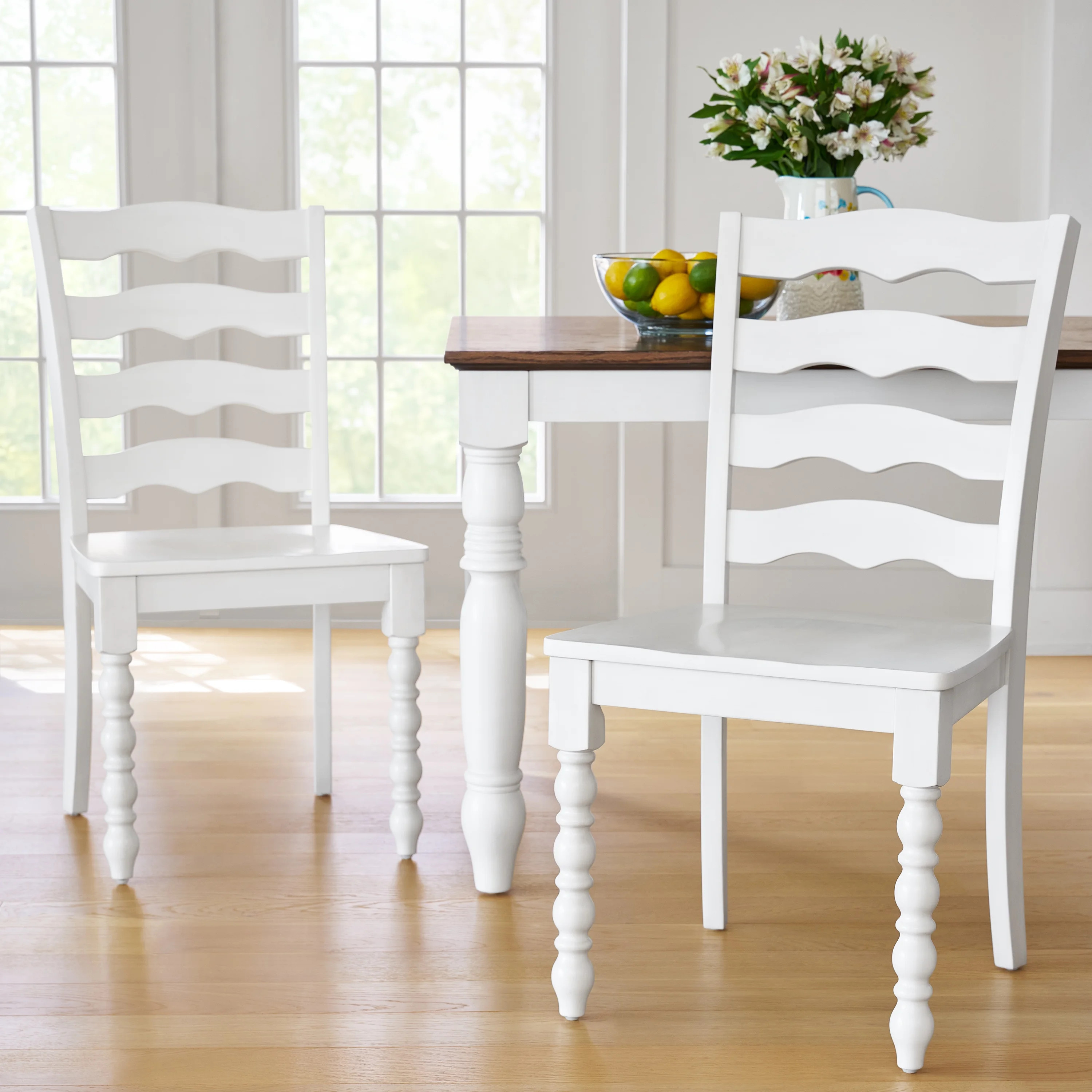 The Pioneer Woman Harper Solid Wood Dining Chairs, 2 Pack, White - Walmart.com | Walmart (US)