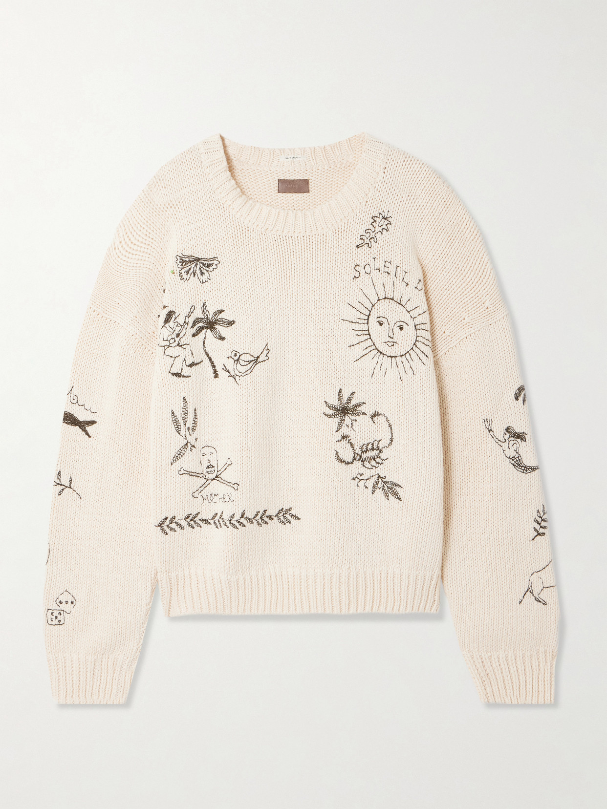 Mother - The Jumper Embroidered Cotton Sweater - Cream | NET-A-PORTER (UK & EU)