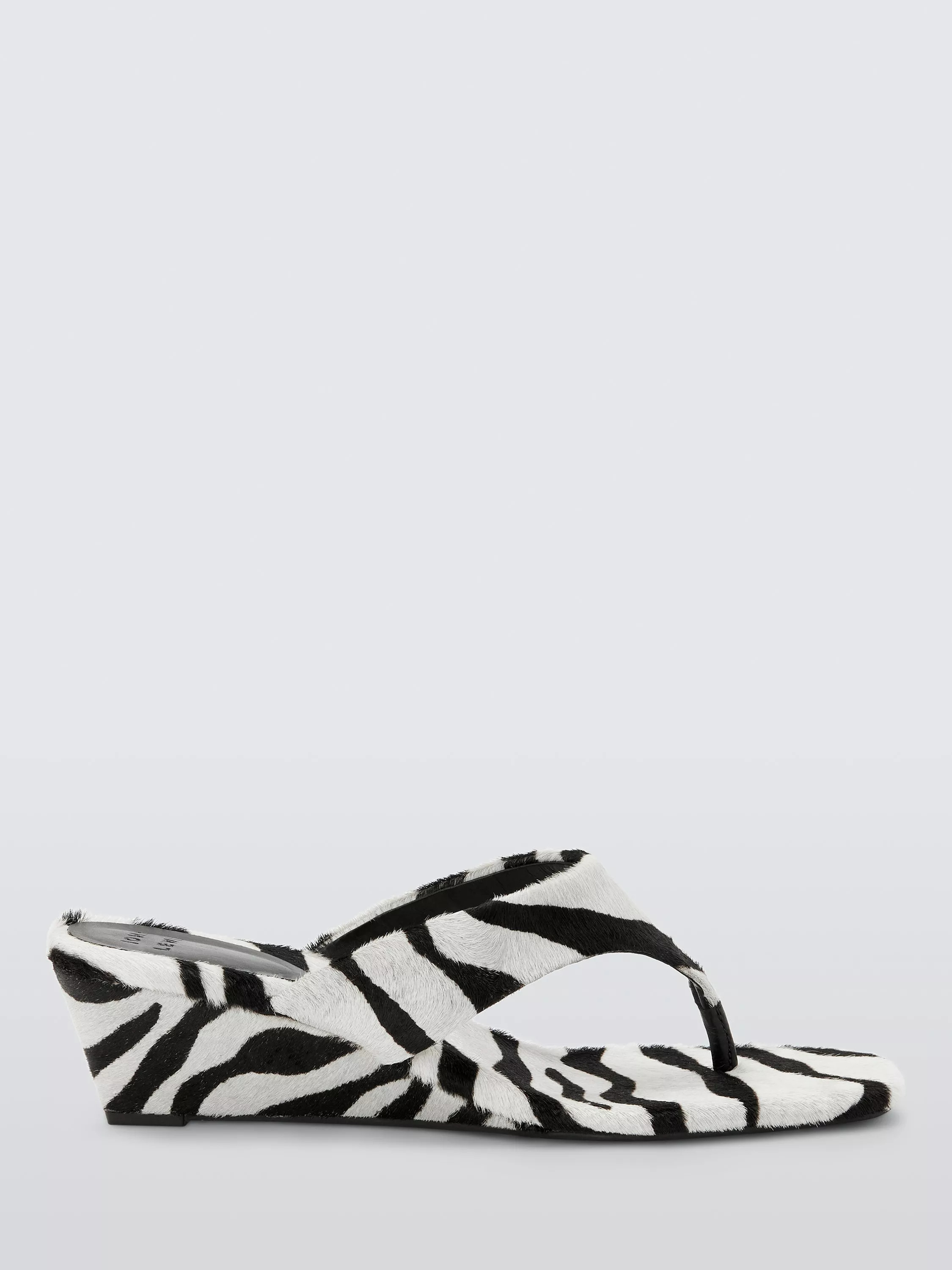 Maisy Zebra Print Wedge Heel Dressy Slider Sandals, White/Black | John Lewis (UK)