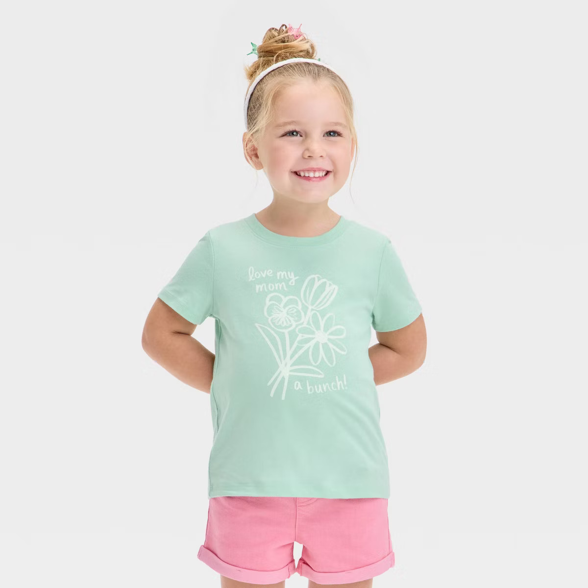 Toddler Girls' Love My Mom Graphic T-Shirt - Cat & Jack™ Light Green | Target