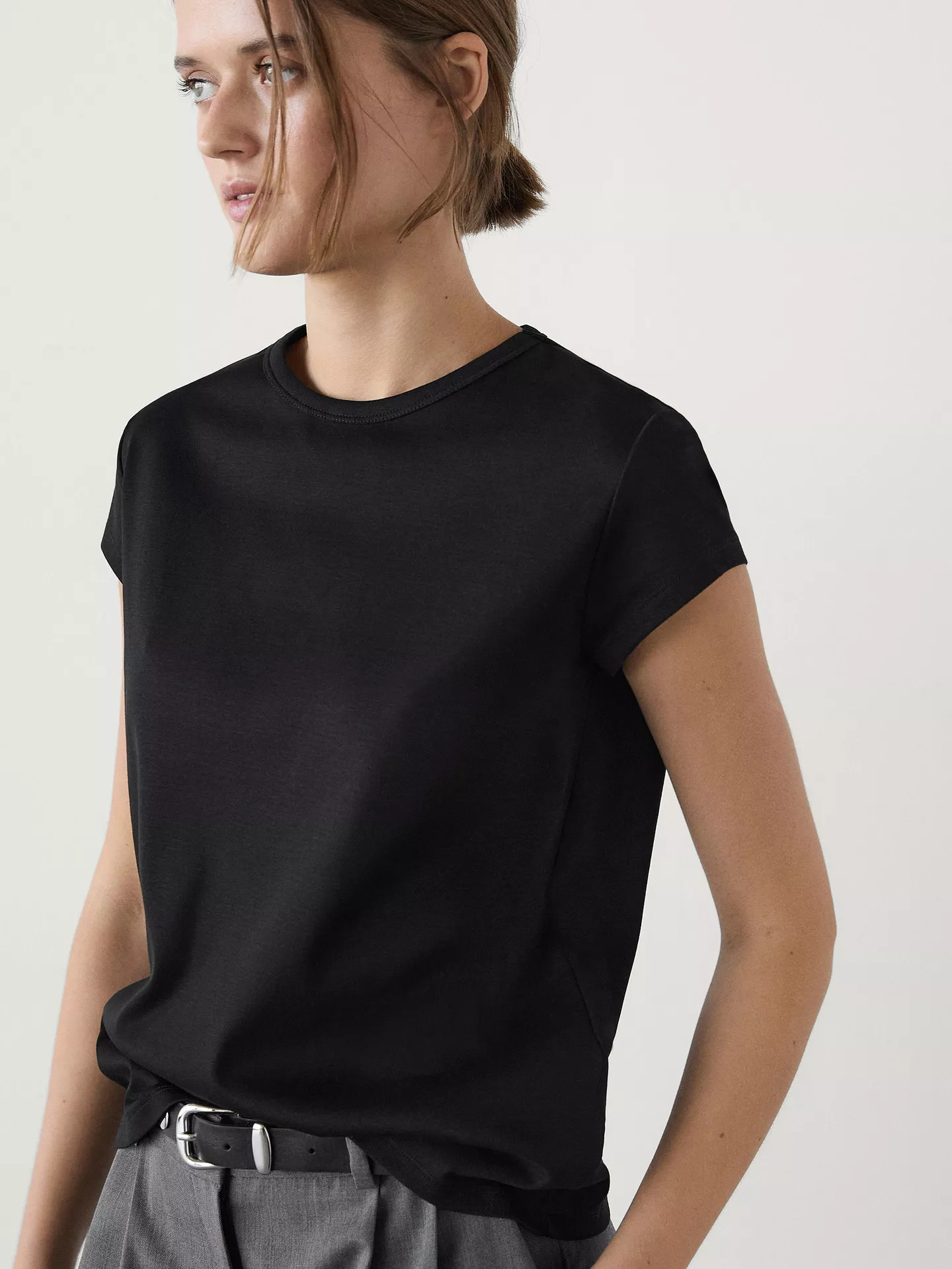 100% mercerised cotton short sleeve T-shirt | Massimo Dutti US