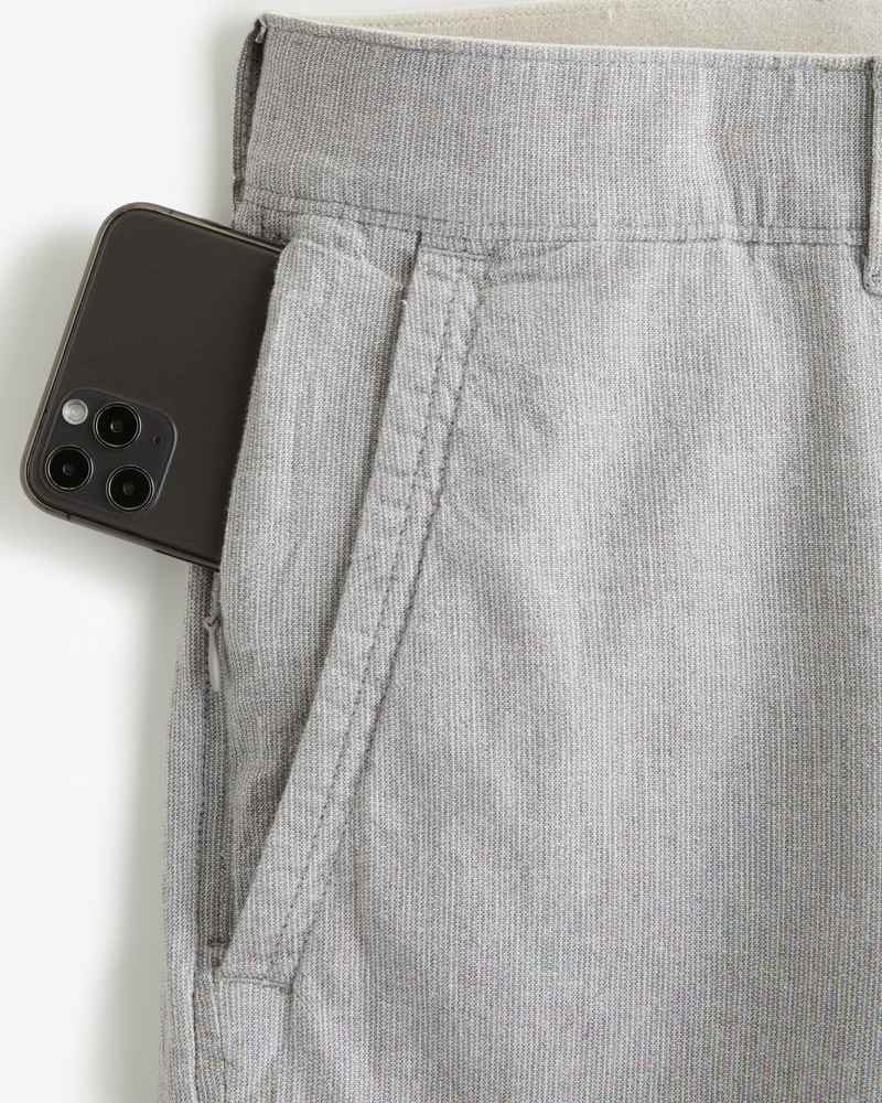 Linen-Blend Plainfront Short | Abercrombie & Fitch (US)