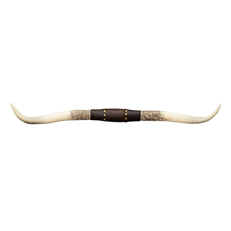 Hobby Lobby Longhorn Wall Decor, Resin, Distressed Horns, Leather Strap Design, Floral Embossing,... | Amazon (US)