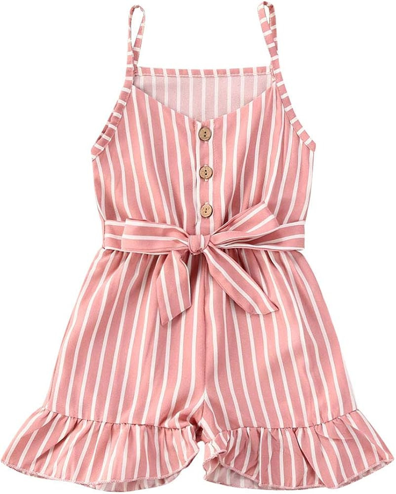 Toddler Kid Baby Girl Strap Sleeveless Romper Halter Heart Jumpsuit Bodysuit Shorts Overalls Summ... | Amazon (US)