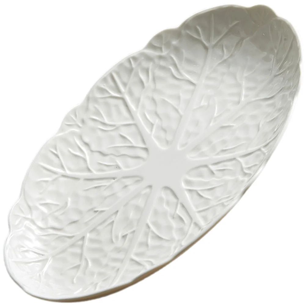 Ceramic Fish Plate Oval Serving Plates Sushi Tray Steamer Pot Platter Food Dish White | Walmart (US)