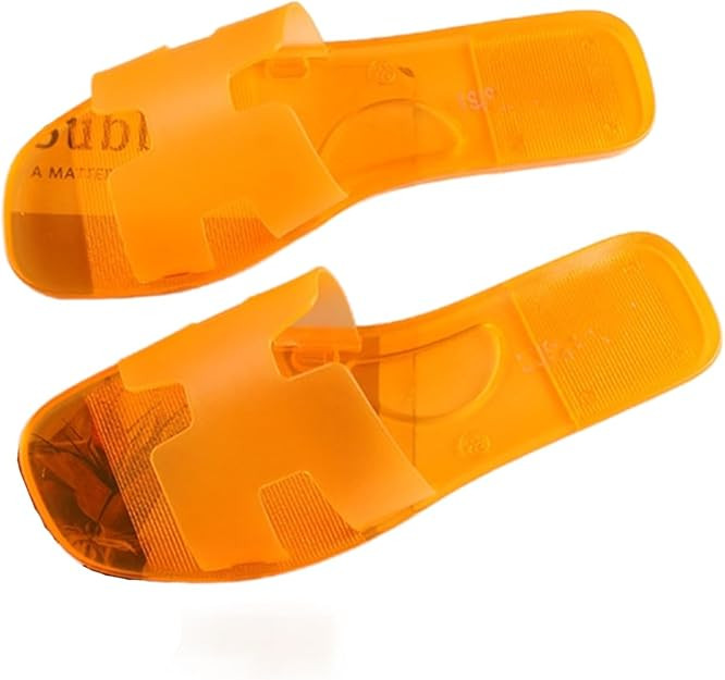 Women's Jelly Flat Sandals Open Toe Trendy Slip on Sandals for Women Slipper Sandals for Summer O... | Amazon (US)