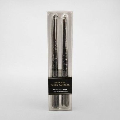 10" 2pk Unscented Taper Candles Black - Project 62™ | Target