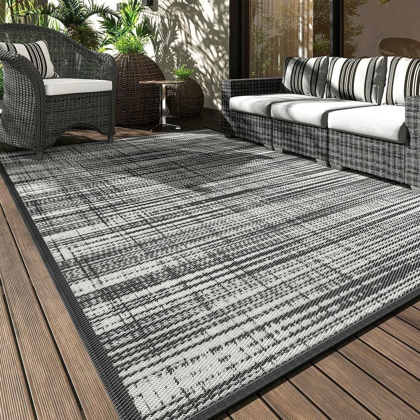 VUNATE Outdoor Rug Carpet 8'x10' Waterproof Reversible Patio Rug Portable Modern Abstract Indoor ... | Walmart (US)