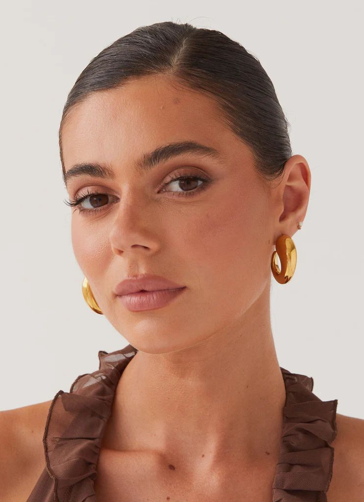 Glow Girl Hoop Earrings - Gold | Peppermayo (Global)