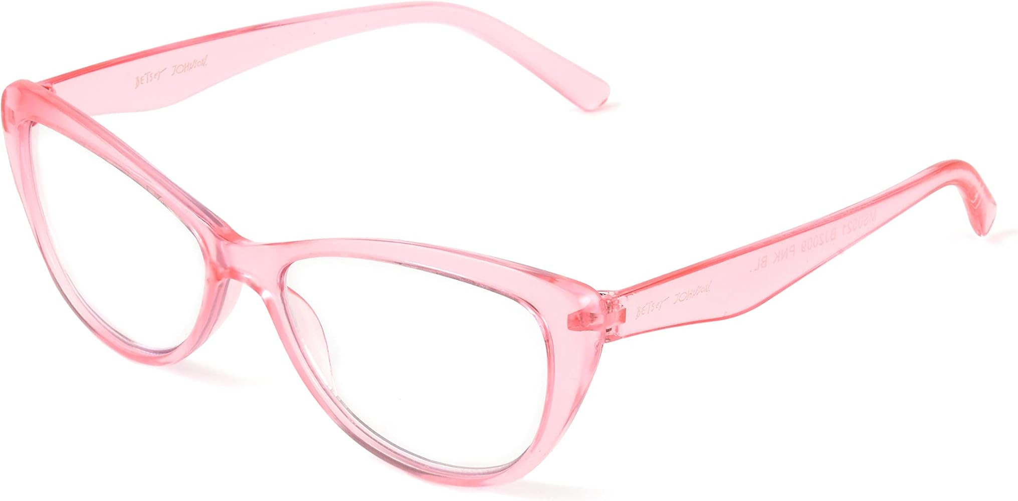 Betsey Johnson womens Yara Glasses Blue Light Glasses, Crystal Pink, 40mm US | Amazon (US)