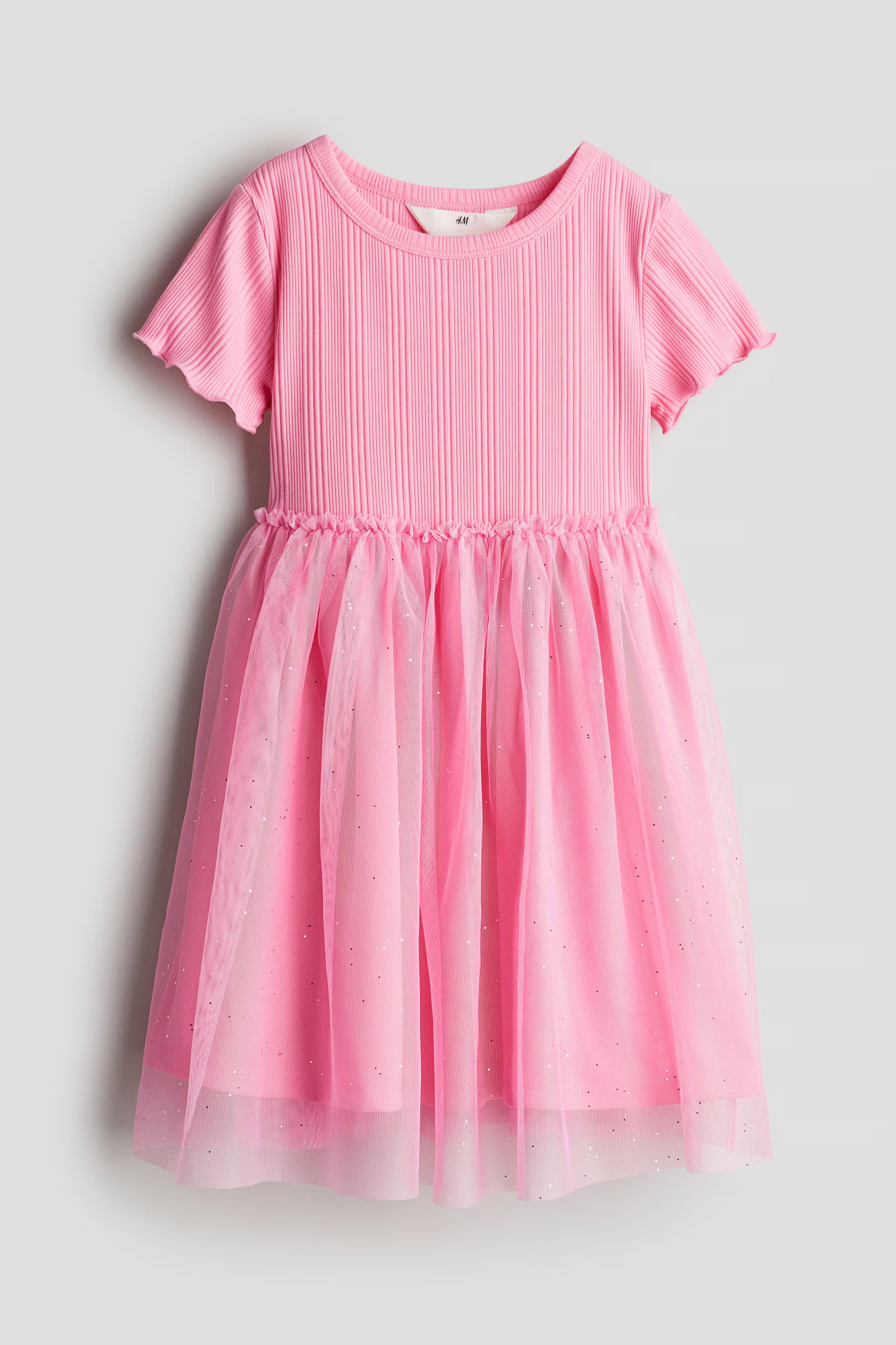 Tulle Dress - Round Neck - Short sleeve - Pink - Kids | H&M US | H&M (US + CA)