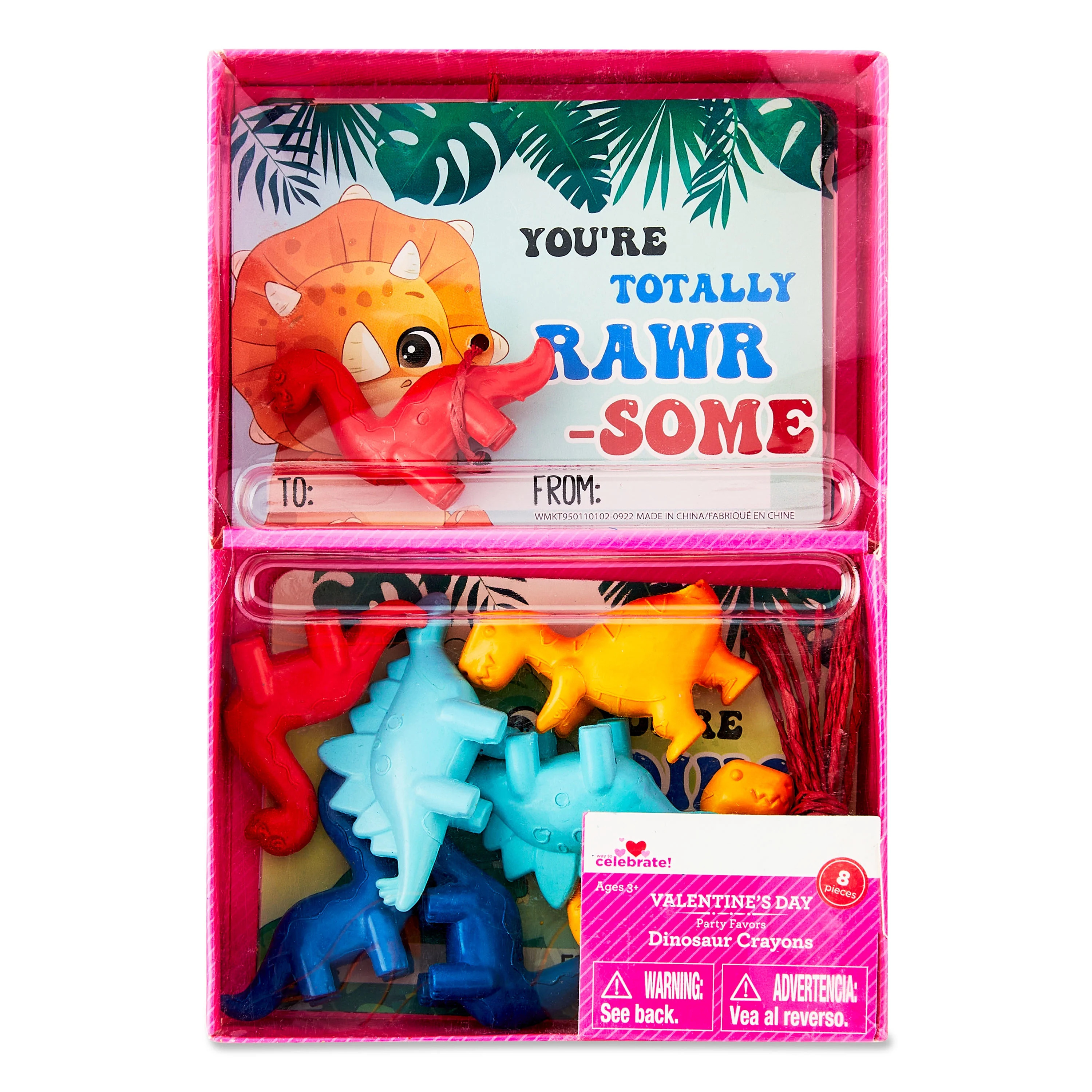 Way to Celebrate 8 Dino Crayon Kiddie Cards. Includes Red, Teal, Blue and Yellow Color. 8 Dinosau... | Walmart (US)