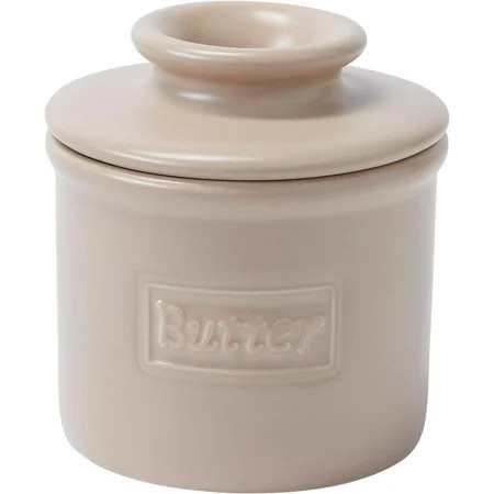 Butter Bell® Crock – Café Matte Beige Ceramic Butter Holder with Lid, Keeper for Spreadable Butter | Walmart (US)