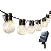 17 Ft. Solar Shatterproof LED Patio Outdoor String Lights with 20 Clear LED Bulbs, Hanging Indoor... | Amazon (US)