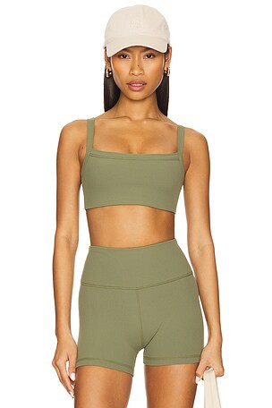 Addison Micro Rib Sports Bra in Clover Green | Revolve Clothing (Global)