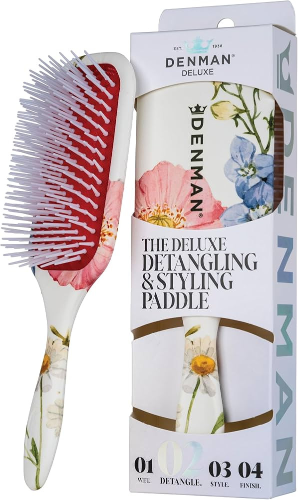 Denman Detangling & Styling Paddle Brush – Wet or Dry Hair Detangler & Styler for Curly, Coily,... | Amazon (US)