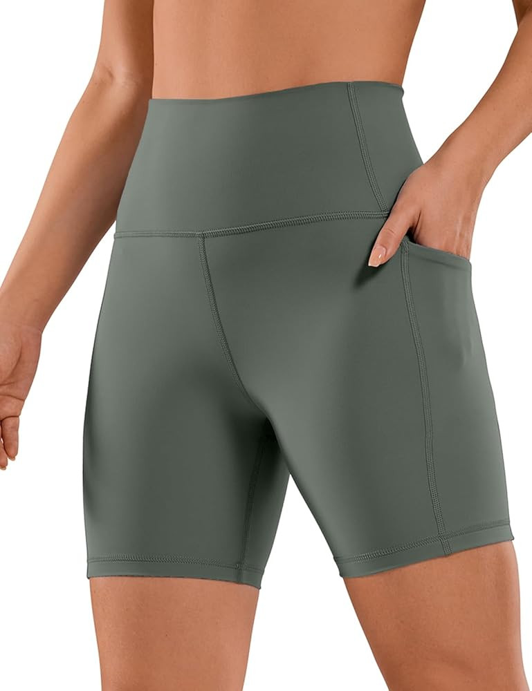 CRZ YOGA Women's Naked Feeling Biker Shorts - 4''/ 5''/ 6''/ 8'' High Waisted Yoga Gym Spandex Sh... | Amazon (US)