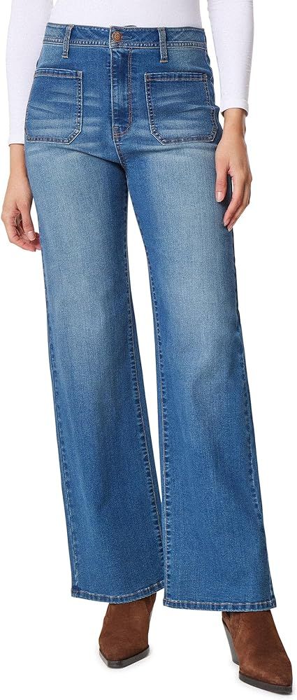 Angels Forever Young Women's Forever Wide High-Rise Patch Pockets Jeans | Amazon (US)