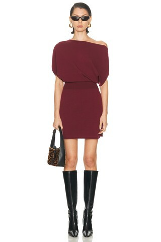 SIMKHAI Shania Mini Dress in Burgundy | FWRD 