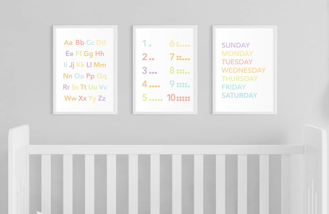 Montessori Playroom Daycare Decor Homeschool Art Preschool Printable Nursery Set of 3 - Etsy | Etsy (US)