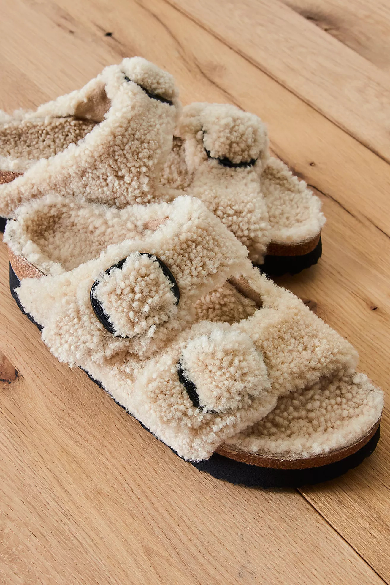 Arizona Teddy Shearling Birkenstock Sandals | Free People (Global - UK&FR Excluded)