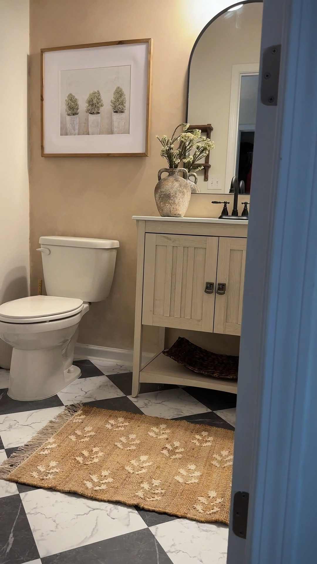 Easy half bath DIY flooring! Marble peel and stick checkered tile!
Powder room decor, half bath flooring, neutral bathroom makeover, Amazon flooring, peel & stick floor tiles

#LTKSaleAlert #LTKHome