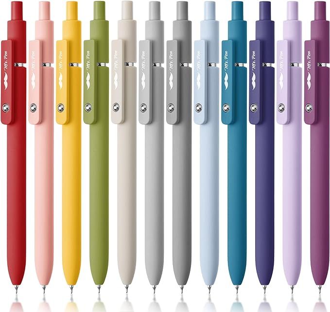 Mr. Pen- Retractable Gel Pens, 12 Pack, Morandi and Vintage Barrels, Black Gel Pens, Fast Dry, Ge... | Amazon (US)