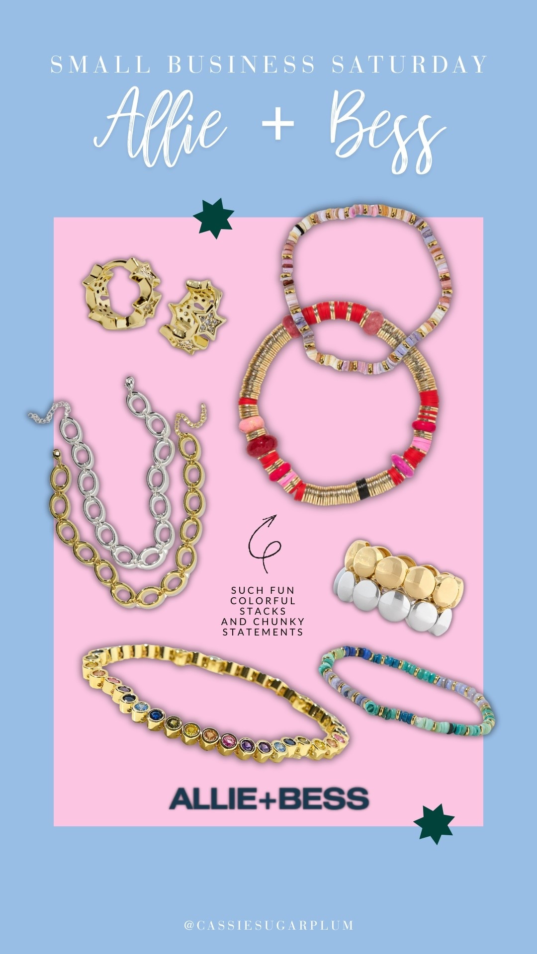 Small Business Saturday 🩵 This Allie + Bess jewelry is so fun! Obsessed with the colors and shapes of these pieces. Get 30% off sitewide with code BLKFRI30 and 50% off select styles with code FLASH50 ✨

#LTKSaleAlert #LTKCyberWeek #LTKGiftGuide