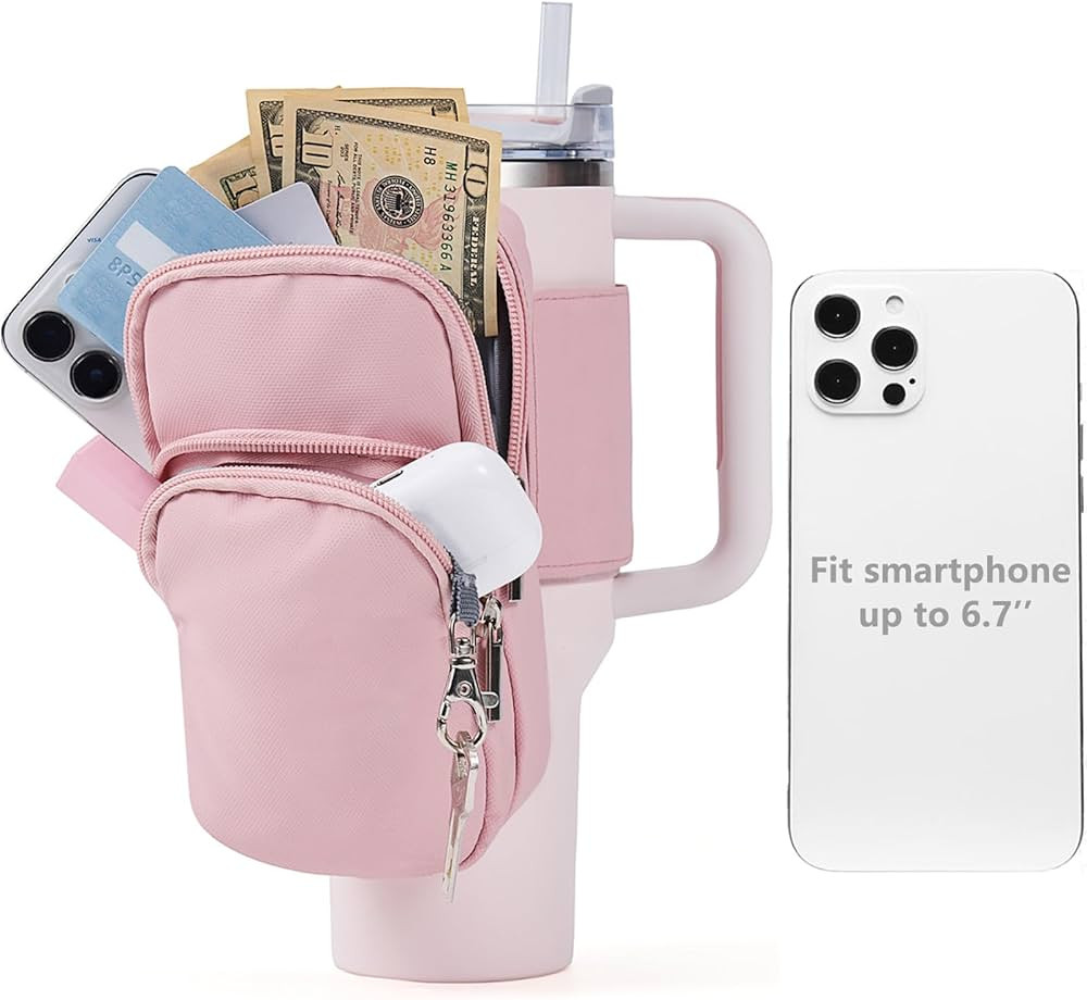 SUITMAT Large Water Bottle Pouch for Stanley Quencher Cup Tumbler, Double Layer Water Resistant B... | Amazon (US)