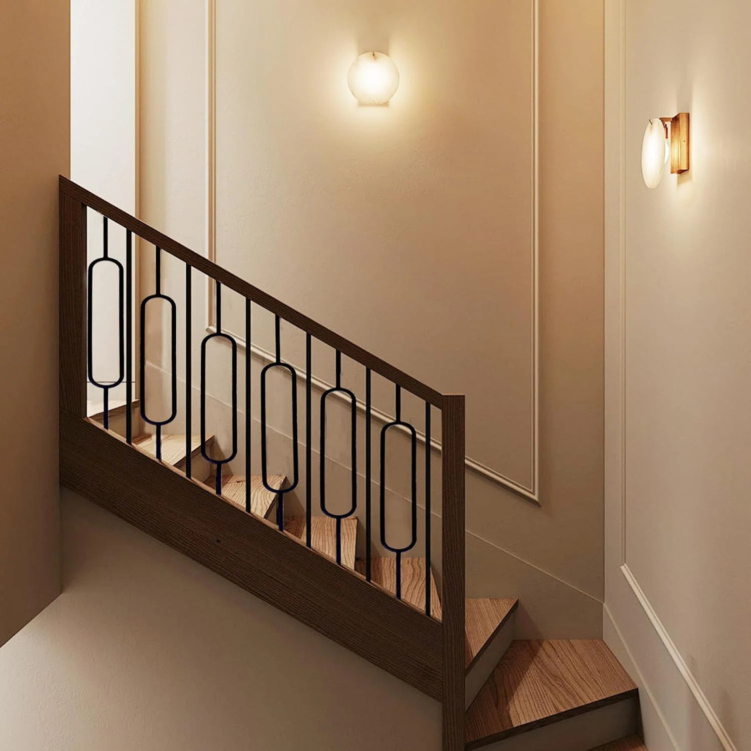 10 Pack Wrought Iron Stair Balusters - 5 Oval & 5 Straight Hollow Black Metal Spindles for Interi... | Wayfair North America