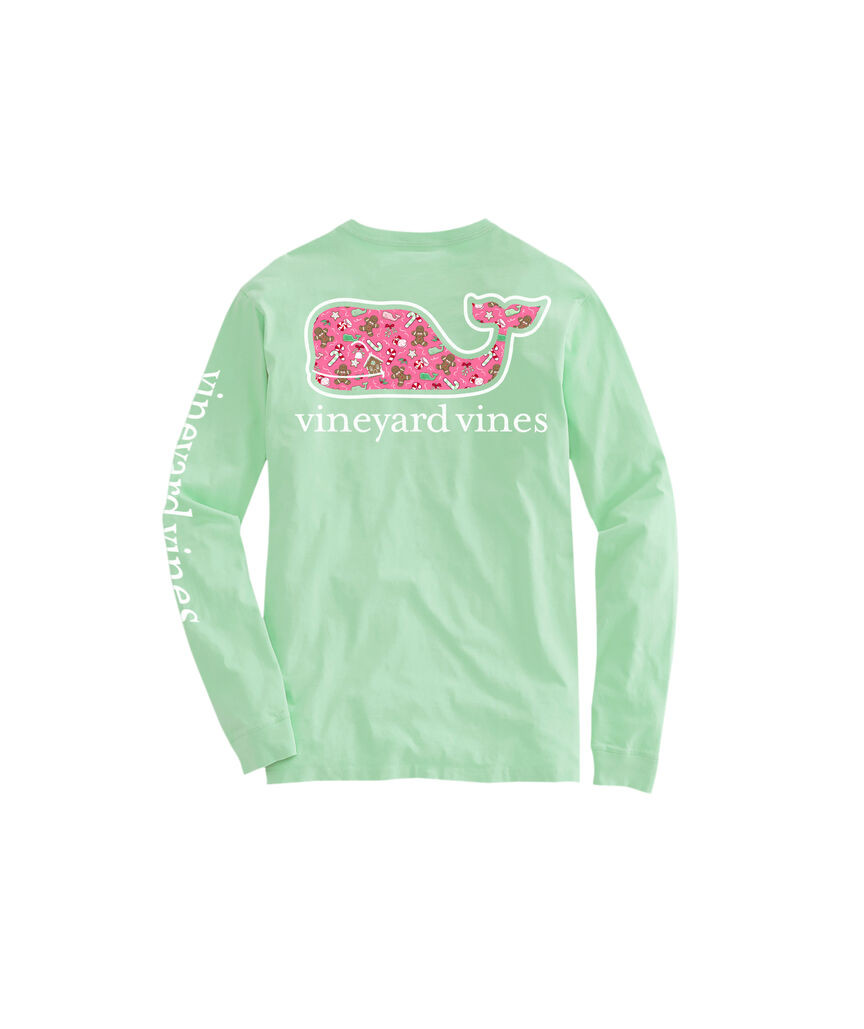 OUTLET Girls' Gingerbread Whale Long-Sleeve Pocket Tee | vineyard vines