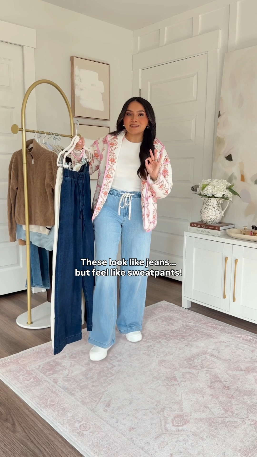 Sweatpant Jeans!
For reference: I’m 5’0, 32b bra size, and 2/26 in bottoms, pear shaped. 
*Everything I share is unaltered! TTS means true to size. Between size 5-6.6 in shoes

Sweatpant jeans size xs regular length TTS I measured this size to be a 29” inseam and they shrank 1 inch after washing and drying!
Floral jacket size xs TTS
White tee - old, similar linked
Sneakers size 6.5 TTS


#LTKFindsUnder50 



#LTKSaleAlert #LTKootd #LTKPetite