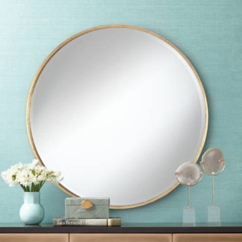 Uttermost Mayfair Antique Gold 34" Round Wall Mirror | Lamps Plus