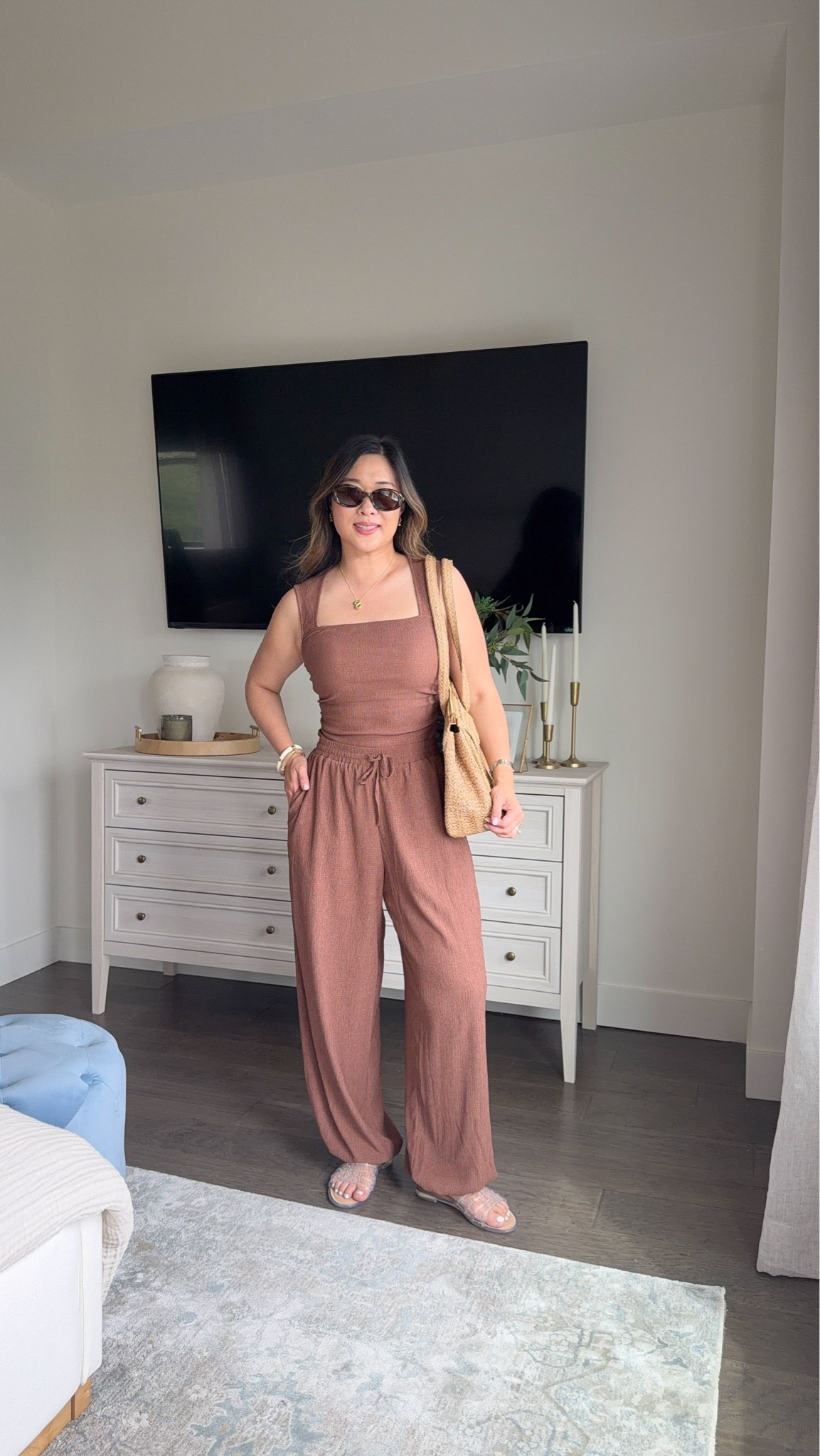 Target Set, matching set, vacation outfit, casual outfit, tcs, trending, affordable fashion 
Brown Tank: Small
Brown Pants: Medium

#LTKootd #LTKSeasonal #LTKPetite