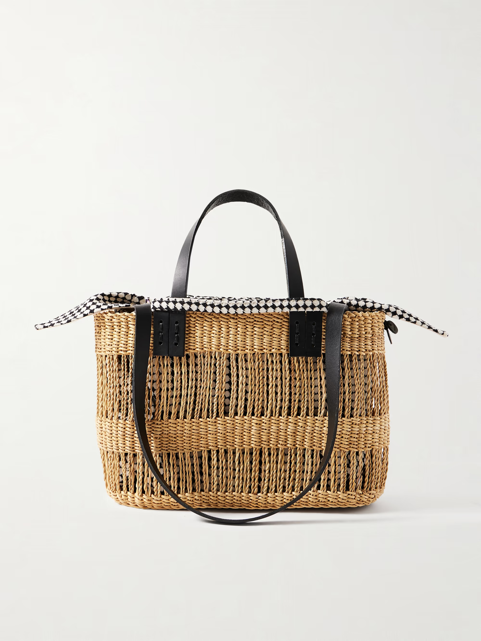 Marcus leather-trimmed woven straw tote | NET-A-PORTER (UK & EU)
