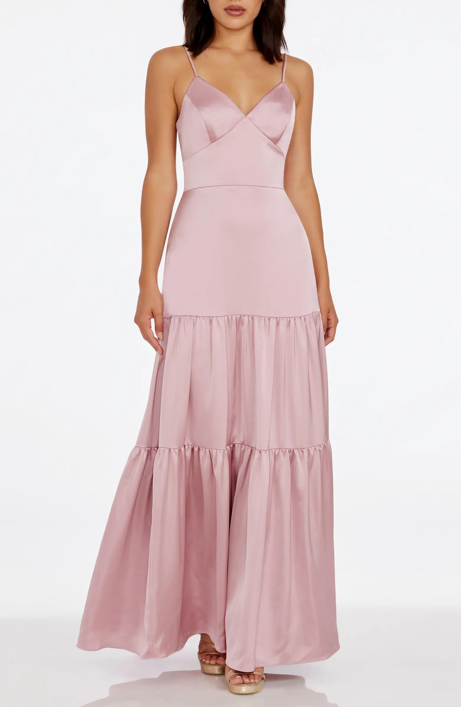 Tess Tiered Satin Gown | Nordstrom