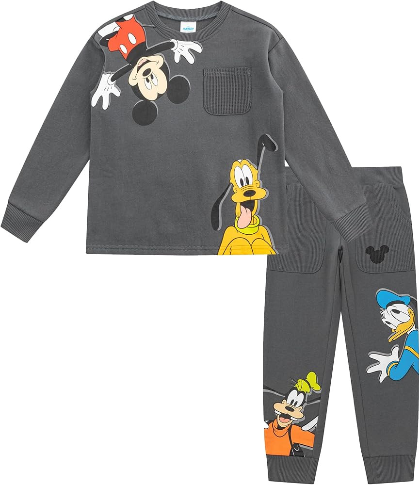 Disney Mickey Mouse Boys Fleece Sweatshirt and Pants Set for Toddler to Big Kids | Amazon (US)
