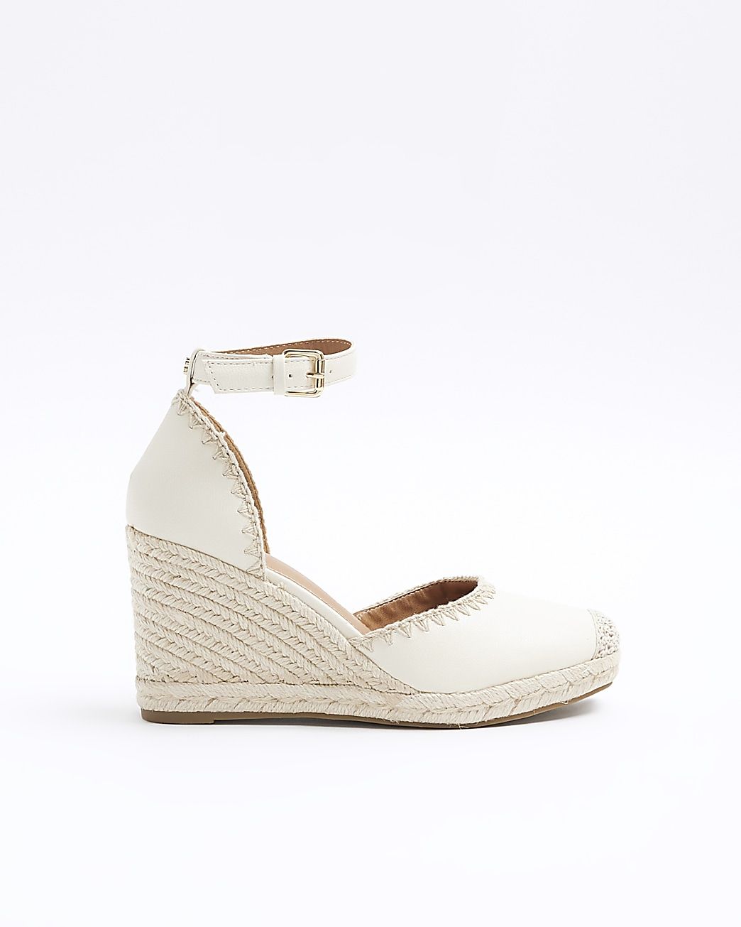 Cream stitch wedge espadrille sandals | River Island (UK & IE)