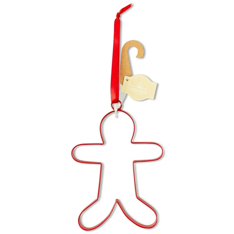 Red Metal Gingerbread Man Christmas Ornament, 5.75", by Holiday Time | Walmart (US)