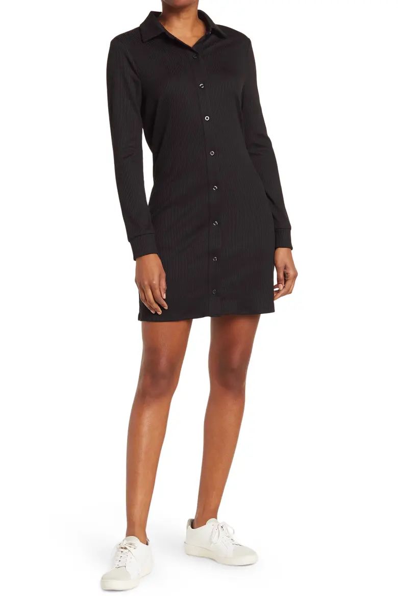 Button-Up Mini Shirt Dress | Nordstrom Rack