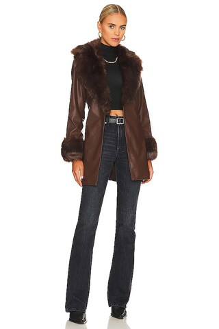 Show Me Your Mumu Penny Lane Faux Leather Jacket in Chocolate from Revolve.com | Revolve Clothing (Global)