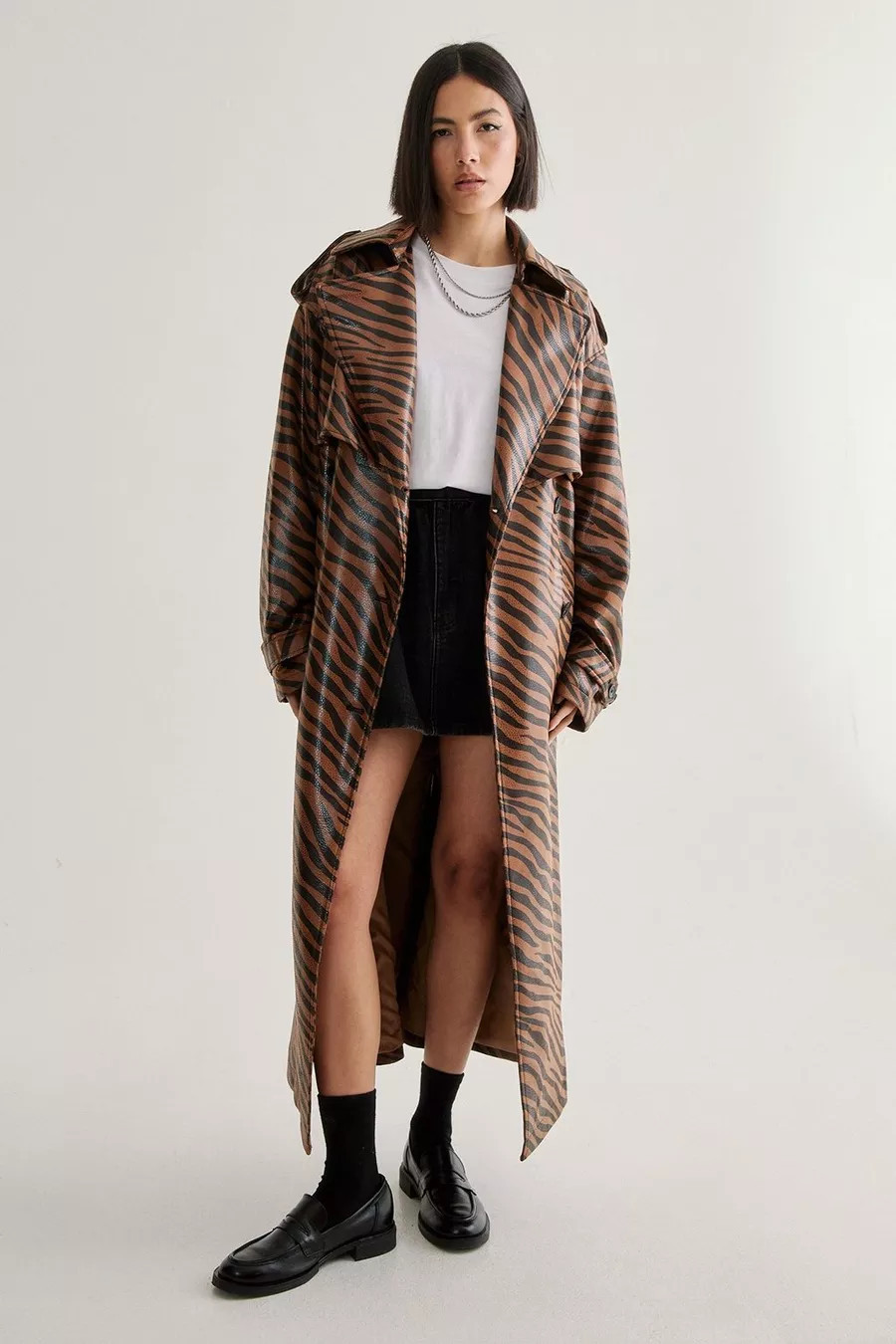 Neutral Zebra Trench Coat | Nasty Gal US